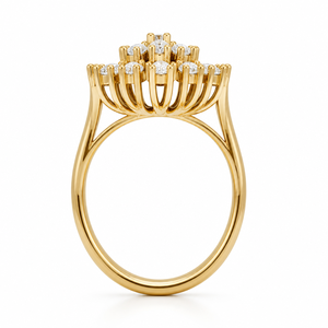 Anillo de Compromiso Vintage con Diamante Cultivado en Laboratorio, Corte Pera, Engaste de Puntas, E VVS, Chapado en Oro y Rodio, OEM Personalizado - Product Image 2