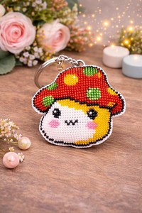 Trendy Seed Beads Embroidery <b>Keychain</b> For Gift Ideas Unique Seed Beaded Embroidery Cartoon Unicorn Beaded <b>Keychain</b> <b>Custom</b> Shape - Product Image 4