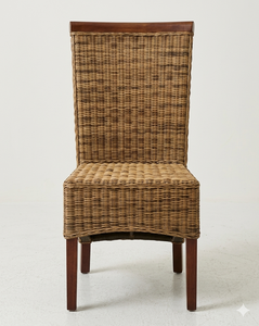 Silla lateral de mimbre Natural con estilo rústico y acogedor, sillón lateral Mawar sin brazos - Product Image 3