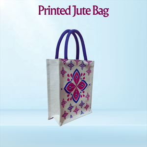 Petits sacs en jute biologique imprimés sur mesure Mini sac de cadeaux en jute personnalisé pour les festivals corporatifs Vente en gros Sac à lunch en jute vin - Product Image 5