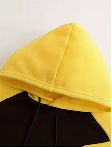 เสื้อฮู้ดผู้ชาย Tribon Sports สีเหลืองดำ แต่งสีแบบ Color Blocking ผ้า French Terry มีกระเป๋า สวมใส่สบายๆ สำหรับฤดูใบไม้ร่วง - Product Image 3