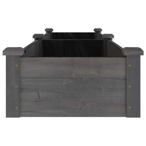 Grand lit de jardin surélevé en bois de sapin massif gris avec tissu non tissé pour l'aménagement paysager et la terrasse - Product Image 5