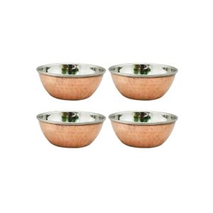 Juego de Tazones para Servir de Cobre Puro Martillado a Mano, Redondos, para Cocina, Comedor, Decorativos, de Metal, para Frutas y Ensaladas, Venta al Por Mayor - Product Image 2