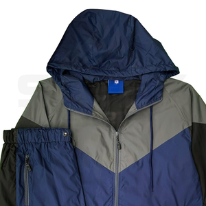 Nouvel ensemble de survêtement d'hiver pour homme, coupe-vent personnalisé avec logo sur le devant, imperméable, léger, en polyester et coton, pour activités de plein air - Product Image 3
