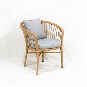 Iron <b>Flat</b> Rope Garden Chair-Durable Eco-Friendly Outdoor Seating with Plump <b>Pillows</b> and Tapered Legs - Product Image 4