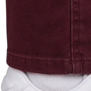 Custom Burgundy <b>Men</b> Slim Fit Biker Jeans Stretch Denim Pants Ribbed Knee Detail Casual Streetwear Fashion <b>Trousers</b> With Pockets - Product Image 6