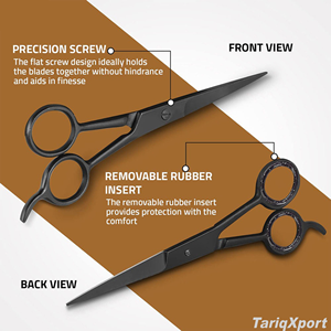 Ciseaux de coiffure professionnels en acier inoxydable avec revêtement en titane, logo personnalisé, vis réglable, légers, pour la coupe - Product Image 4