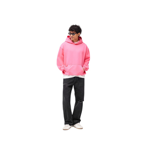 Men's Pink Oversized Hoodie Pullover Fleece Kangaroo Pocket Drop Shoulder Streetwear Wholesale - Product Image 1