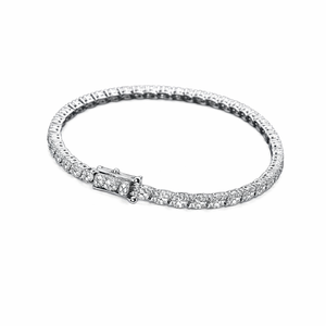 Pulsera de tenis de plata 925 con moissanita, chapada en oro blanco, corte brillante, joyería fina, elegante regalo de lujo para mujer - Product Image 1