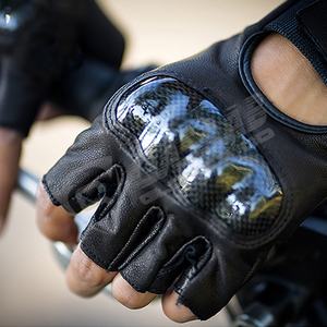 Antidérapant Sport Cyclisme Course Équitation Gym Vélo Demi-doigt Antichoc Respirant Vélo-noir Gants En Cuir - Product Image 6