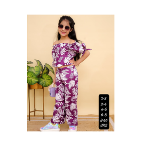 Pijama de 2 piezas con estampado floral para niñas, cordón de seda de buena calidad para bebés y niños pequeños, materiales reciclados sin arrugas - Product Image 4