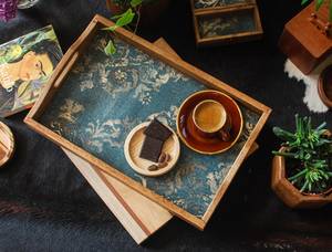 Personalized Wooden Enamel Coated Printed Tray Cheap Price Unique Design Rectangular Shape Handmade MDF Printed Tray Factory UO - Product Image 5