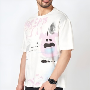 T-shirt surdimensionné personnalisé pour homme en coton 100% lourd 260 g/m² avec impression DTG, style urbain rétro délavé - Product Image 5