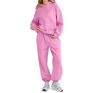 Conjunto Deportivo Informal y Versátil de Otoño Invierno, Sudadera con Capucha y Pantalones Largos, Traje Deportivo Cómodo y Suave de Color Sólido - Product Image 1