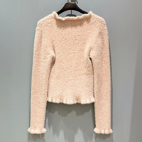 Vêtements d'hiver pour femmes personnalisables OEM, cardigan tendance, jacquard moelleux en nylon, col en V, manches longues, pulls chauds pour femmes
