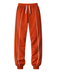 Conjunto Deportivo Personalizado para Hombre, Color Naranja, con Cierre Completo y Ribete Azul Marino, Ropa Deportiva, Fabricante Personalizado OEM, Ropa de Gimnasio - Product Image 6