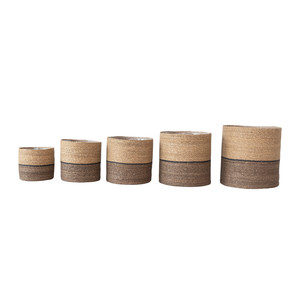 Paniers de rangement en jonc de mer tressé écologiques Sisu Handicraft avec poignée, taille mini, design multifonction, lot de 5 - Product Image 2