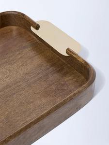 Plateau de service en bois brun de luxe pour la maison, plat et assiette en bois - Product Image 6