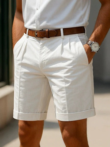 Pantalones Cortos Bermuda de Punto Negros para Hombre, 100% Poliéster, Cierre con Cordón, Secado Rápido, Color Sólido, Cintura Media, Casuales, con Bolsillos - Product Image 3