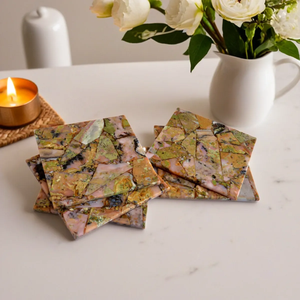 Meilleures ventes : Ensemble de sous-verres élégants en opale rose pour la décoration intérieure moderne et rustique, protection de la vaisselle en marbre naturel - Product Image 3