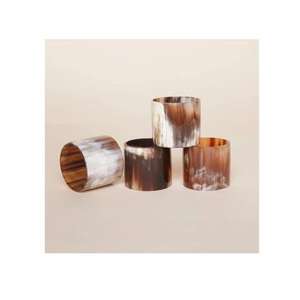 Anillo para Servilletas de Cuerno de Búfalo Vintage, Hecho a Mano, Ecológico, de Cuerno Natural, Forma Redonda, para Mesa de Comedor - Product Image 1