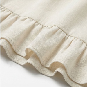 Mini-jupe en coton pour femme avec volants, taille élastique, style A-line, couleur unie, à porter toute l'année - Product Image 6