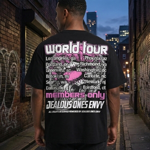 เสื้อยืดโอเวอร์ไซส์สีดำลายกราฟิก ลายกะโหลกสมองสีชมพู ลาย Jealous Ones Envy สไตล์สตรีทแวร์ ลายสยองขวัญ เสื้อยืด unisex ขายส่ง - Product Image 5