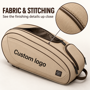Sac de raquette de squash personnalisé avec poches zippées à panneau incurvé, poignée de transport et rangement spacieux pour équipement sportif REXFIT Logo personnalisé - Product Image 6