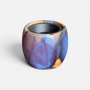Quemador de Incienso Mubkhar Decorativo Hecho a Mano con Madera de Acacia de Inspiración Árabe y Resina Epoxi, Porta Incienso de Oud para el Hogar de Lujo - Product Image 3