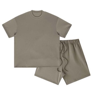 Best Selling Men's Two-Piece Set Acid Washed High Quality %100 Cotton Shirt and Shorts in Various Colors Customizable Logo - Product Image 4