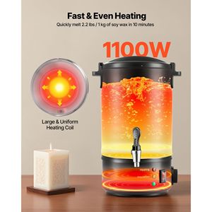 Scioglitore di Cera per Candele 5.3 Qts, Riscaldamento Rapido e Uniforme, Beccuccio Facile da Versare e Controllo della Temperatura, Base a Clessidra - Product Image 3