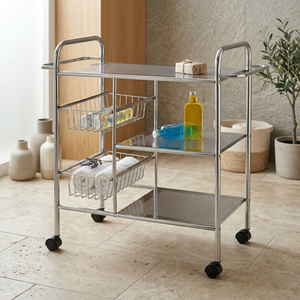 Shopee venta DIY hogar 3 niveles Metal carro organizador venta al por mayor almacenamiento muebles cocina carro islas cocina carros - Product Image 3