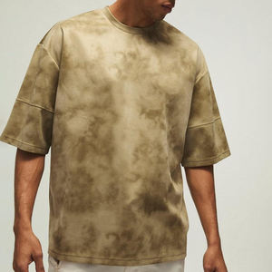 เสื้อยืดผู้ชายทรงบ็อกซี่ สตรีทแวร์ ผ้าฝ้าย 100% หนัก 180 กรัม ใส่สบายๆ สำหรับฤดูร้อน ราคาขายส่ง ปรับแต่งได้ - Product Image 3