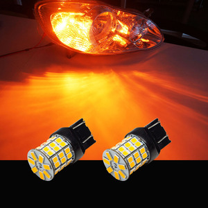 HYUGA Auto Clignotant LED T20 3157 1156 BA15S 1157 7443 49SMD 2835 5630 Ampoule de recul 12V Jaune Orange LED - Product Image 2