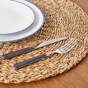 Chunky Braided Seagrass <b>Placemat</b> <b>Round</b> Thick Straw Table Mat Heat Resistant Coaster Rustic Charger Plates Farmhouse Table Decor - Product Image 2