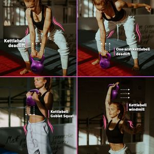 Kettlebell Rivestito in Vinile da 2,2 kg per Donne, Allenamento a Casa, Potenziamento della Forza, Sollevamento Pesi per Uso Domestico - Product Image 5