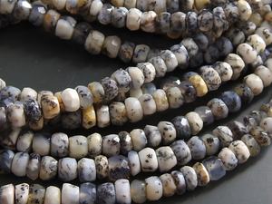 Collar de Ópalo Dendrítico Facetado Redondo, Hecho a Mano, Cuentas de Piedra Suelta con Degradado, 15 Pulgadas, 4mm Aprox., Piedra Natural - Product Image 4