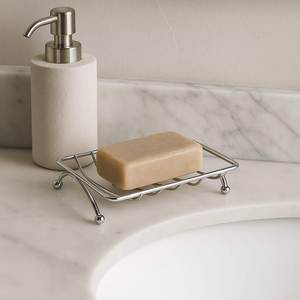 Support de Savon Métallique pour Comptoir, Plaqué Nickel et Or, Résistant à la Rouille, Plateau de Présentation Décoratif pour Savon, Ensemble de Salle de Bain - Product Image 4