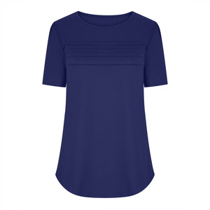 Ropa de Talla Grande para Mujer, Blusas Holgadas Informales, Cuello Redondo, Manga Corta, Camiseta de Algodón, Túnica para Todas las Temporadas, de Bangladesh - Product Image 5