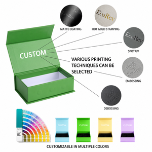 EcoRev Logo Custom <b>Magnetic</b> Lid Storage Green Rigid Boxes with Magnet Closure Gift Box Recycled <b>Materials</b> Paperboard - Product Image 5