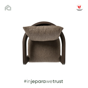 Fauteuil lounge de luxe en teck massif, style Japandi moderne, rembourré, pour café, villa, hôtel, Indonésie - Product Image 5