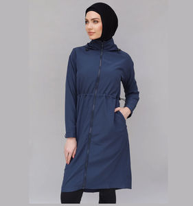 Traje de Baño Musulmán Islámico de Moda, Talla Grande, para Mujer, de Lujo, Sólido, Modesto, de Manga Larga, con Protección UPF50+, Ecológico - Product Image 4