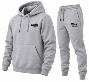 Conjunto Deportivo Informal de Punto para Hombre, Sudadera con Capucha Gris, Pantalones Deportivos con Bolsillos, Ropa Deportiva de Invierno, Modelo A16 - Product Image 3