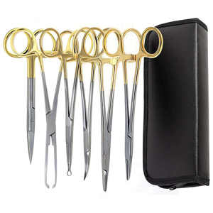 Juego de 6 Instrumentos Quirúrgicos con Mango Dorado y Estuche para Prácticas de Sutura para Estudiantes de Medicina - Product Image 6