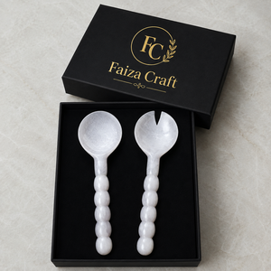 Ustensiles de service élégants et écologiques FAIZA CRAFT pour salades, motif tourbillon en résine, compatibles lave-vaisselle, personnalisables, compatibles micro-ondes, pour la famille - Product Image 1