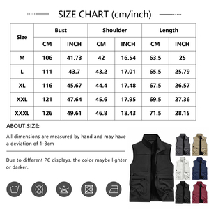 Gilets Softshell matelassés pour hommes, couleur unie, chauds pour l'hiver, col montant, fermeture éclair intégrale, respirants, imperméables, chauffants, décontractés - Product Image 5