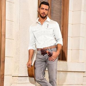 Camisas de Trabajo Resistentes al Fuego, Transpirables, de Algodón, Personalizables, Ropa de Seguridad Industrial para Hombre, Retardante de Llama, de Alta Resistencia - Product Image 3