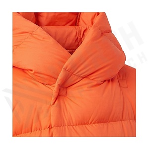 เสื้อแจ็คเก็ตมีฮู้ดแบบหนา แขนยาว สีส้ม สำหรับฤดูหนาว บุด้วยใยโพลีเอสเตอร์ สีพื้น เสื้อโค้ทขนเป็ดสำหรับผู้หญิง - Product Image 4