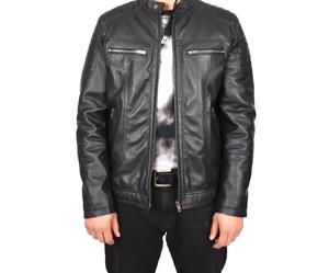 Men’s shiny <b>silver</b> sheepskin <b>jacket</b> designed for performance and comfort. - Product Image 1