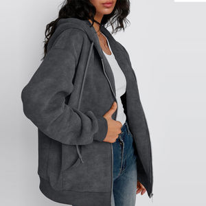 <b>Top</b> Seller Custom <b>Distressed</b> Streetwear Zip up Hoodie For Ladies Reasonable Rate Casual Wear Women Zipper Hoodies Customized - Product Image 3